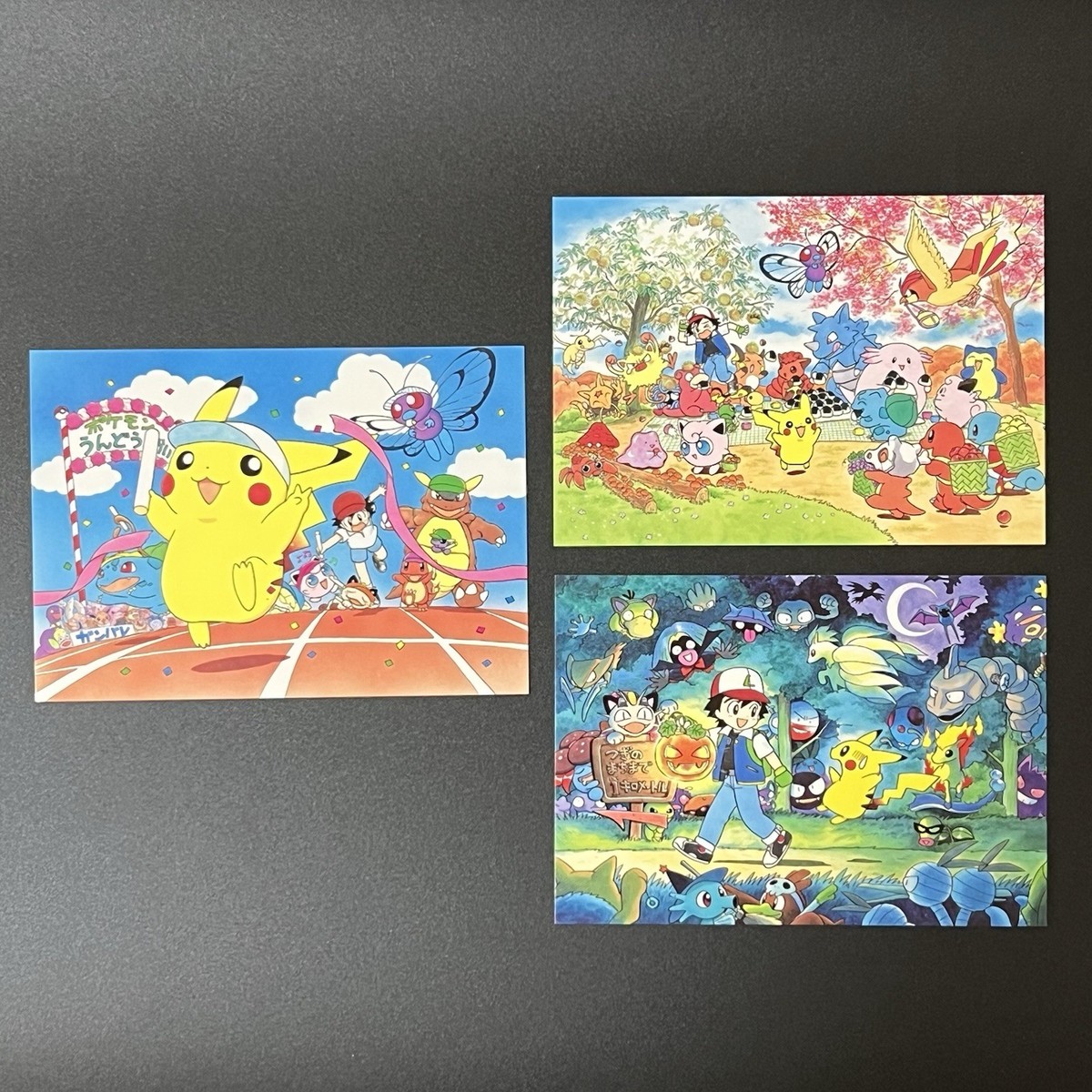 Keiko Fukuyama Pokemon Postcard 1998 Retro Art lot of 3 Japanese