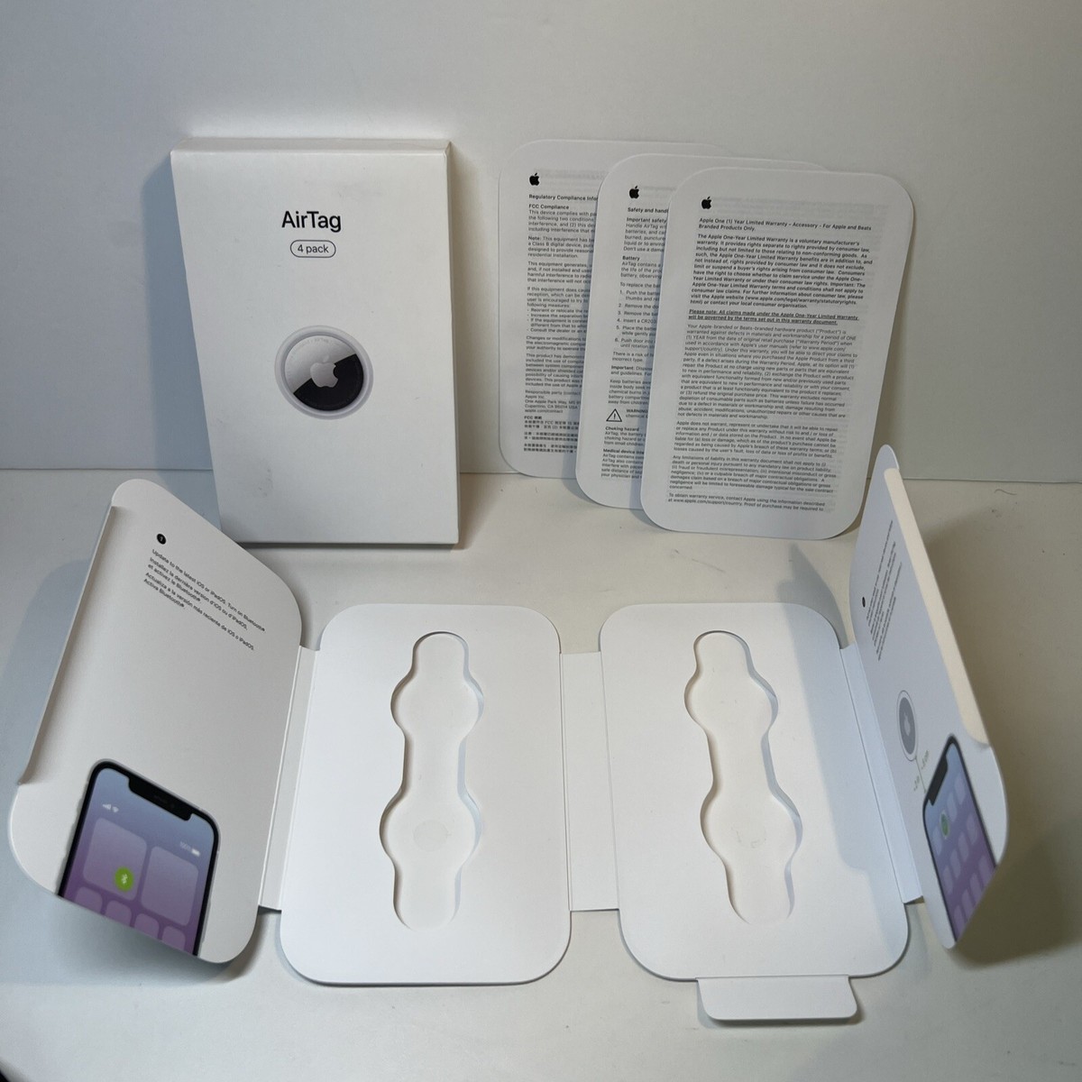 EMPTY BOX* Apple AirTag 4 Pack with Manuals and Inserts | eBay
