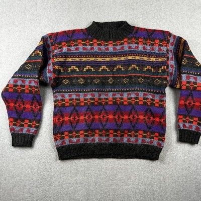 Vintage Woolrich Sweater Womens Large Wool Mohair Aztec Knit