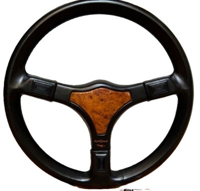 italVolanti Prestige Leather Wood Steering Wheel 360mm Burl