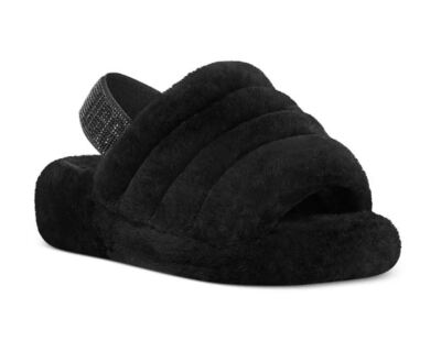 UGG Women's Fluff Yeah Bling Slipper - Black - 1116071 | eBay
