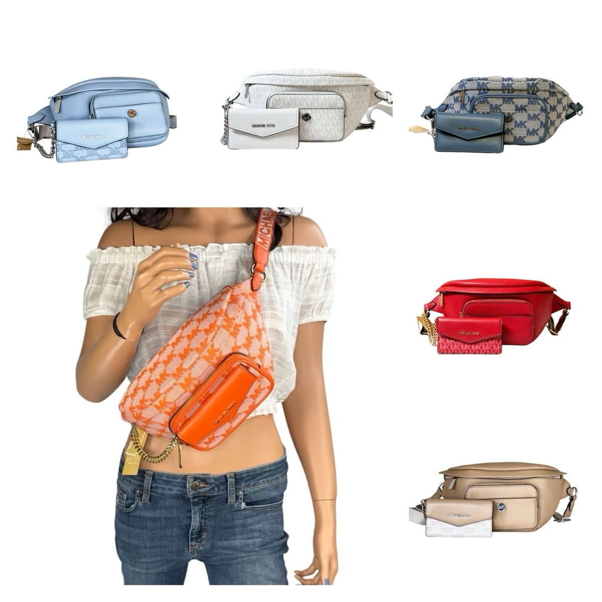 MICHAEL KORS MAISIE 2 IN 1 WAIST FANNY PACK CROSSBODY WAIST PACK