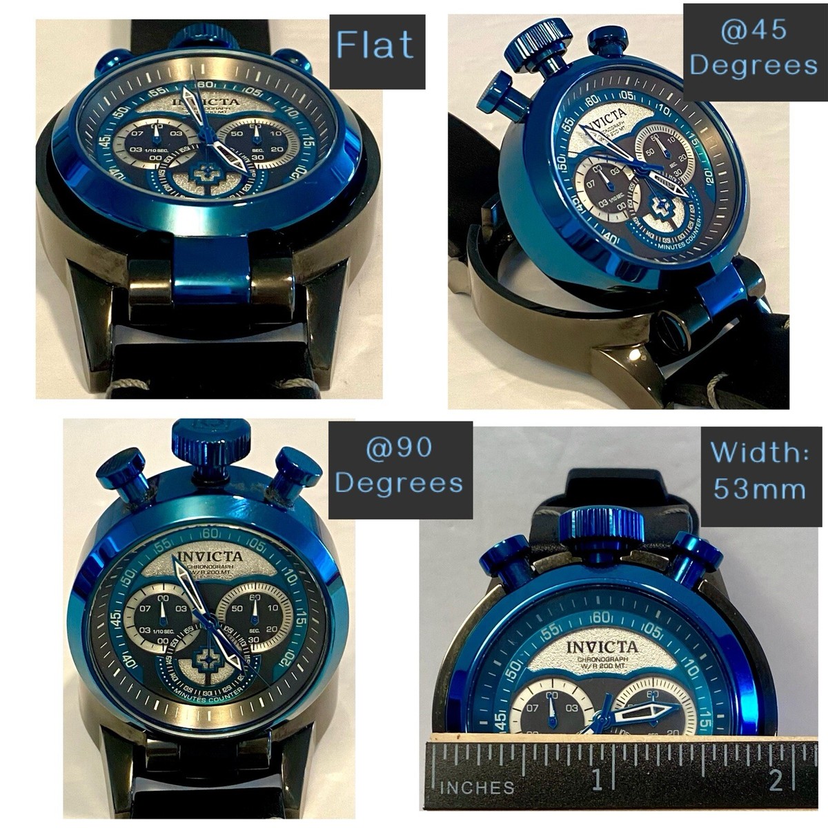 52mm Blue BULLHEAD | Tilt Case @45 &90 Degree | Chrono | I-FORCE
