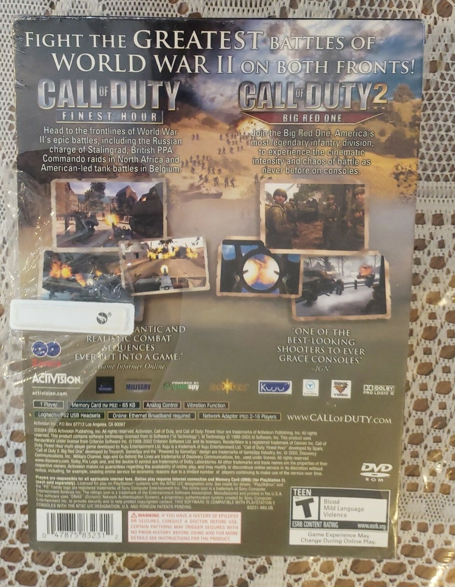 Call Of Duty Legacy (Includes Finest Hour, Big Red One) Ps2` NEW