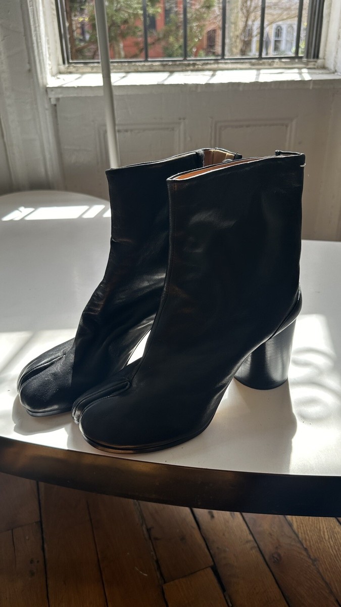 MAISON MARGIELA TABI SPLIT TOE HEEL BOOTS BLACK EU39 /US9