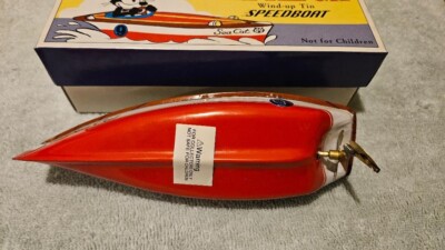 Felix The Cat Tin Toy Litho Wind up Speedboat 1996 Schylling