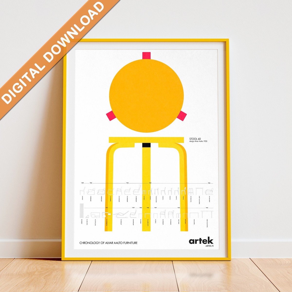 Alvar Aalto Artek Chronology poster reproduction - 2002 - high