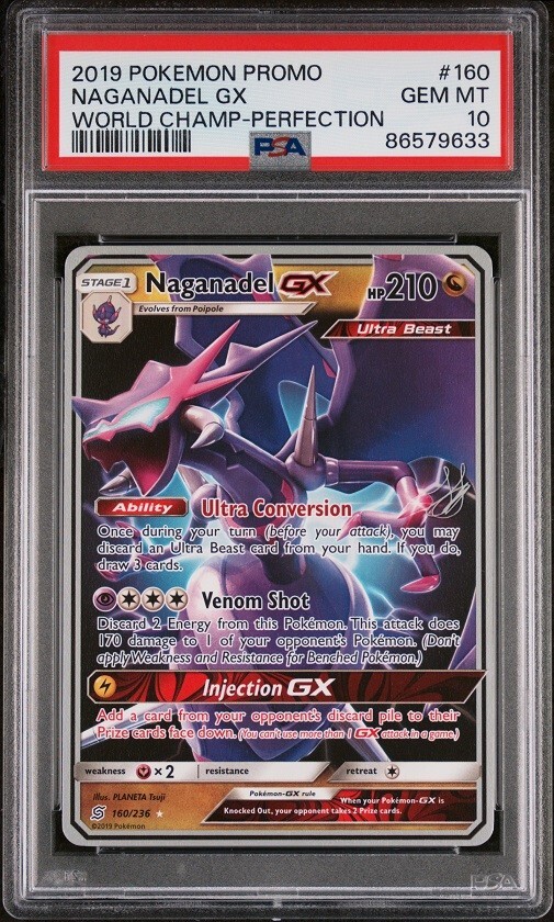 2019 NAGANADEL GX POKEMON WORLD CHAMPIONSHIP PROMO PSA 10 POP ONLY