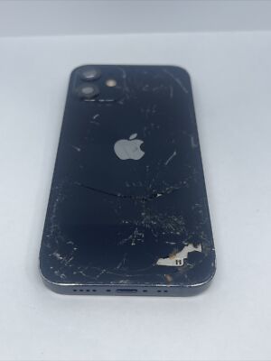 Original Apple iPhone 12 Mini Black Back Glass Broken Housing | eBay