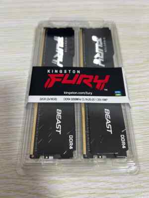 New Kingston FURY Beast 32GB (2 x 16GB) DDR4 3200MHz Dual Kit RAM