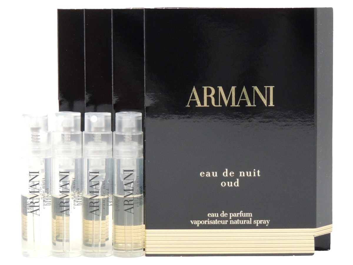 GIORGIO ARMANI EAU DE NUIT OUD EDP 1.5ml .05oz x 4 COLOGNE SPRAY