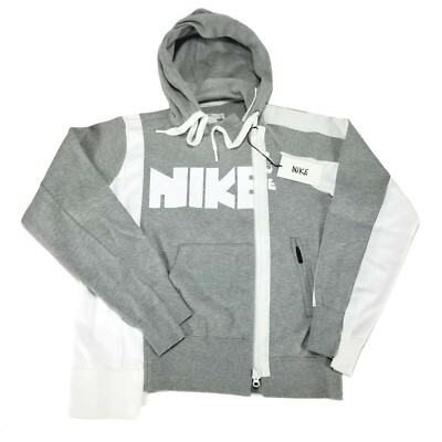 Nike Sacai Jacket Women's M Double Zip Full Zip Hoodie Grey White