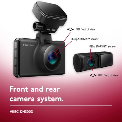 Pioneer VREC-DH300D HD Dash Cam 3” Screen Front & Rear Dual