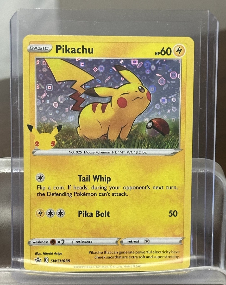 2020 Pokemon Pikachu SWSH039 Holo Stamped 25th Anniversary Promo