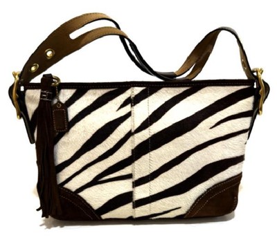 RARE COACH Y2K LEGACY ZEBRA STRIPE HAIRCALF EAST WEST DUFFLE BAG