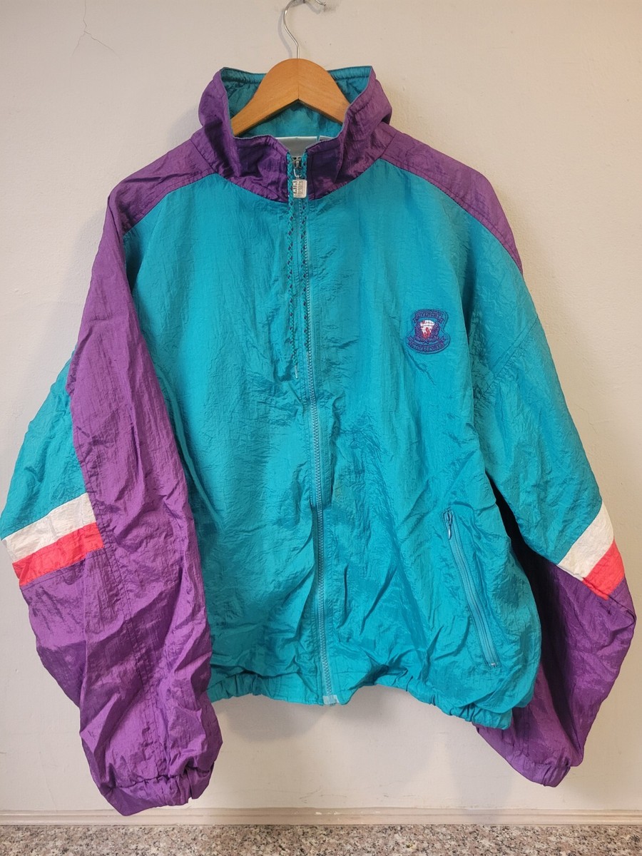 Vintage Givenchy Active Mens XL Full Zip Purple And Teal