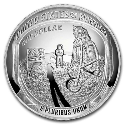 2019-P Apollo 11 50th Anniversary $1 5 oz Silver Prf (Box & COA