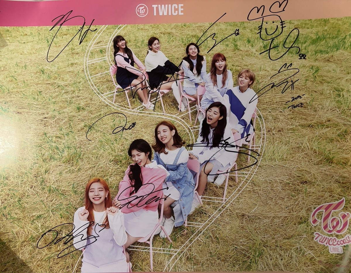 TWICE [TWICEcoaster : LANE 1] All Member Autographed Signed Poster