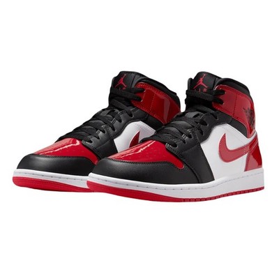 Nike Air Jordan 1 Mid SE Patent Bred Toe HV4091-006 Mens New | eBay