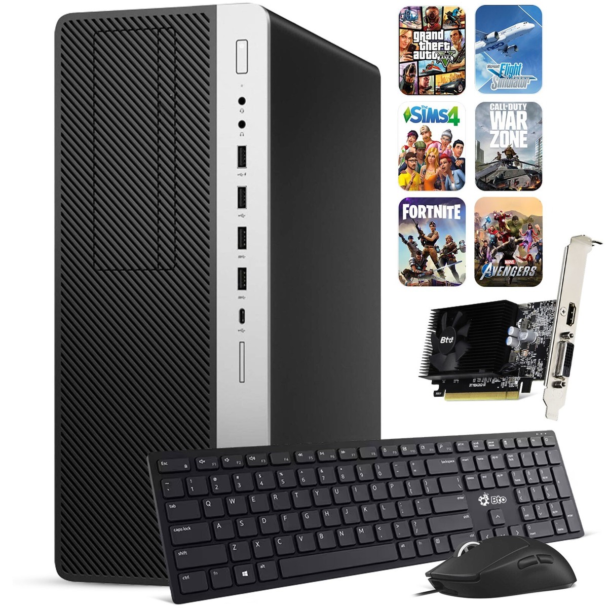 HP G4 Gaming Tower Desktop PC i5-8500 64GB Ram 1TB SSD Nvidia GTX