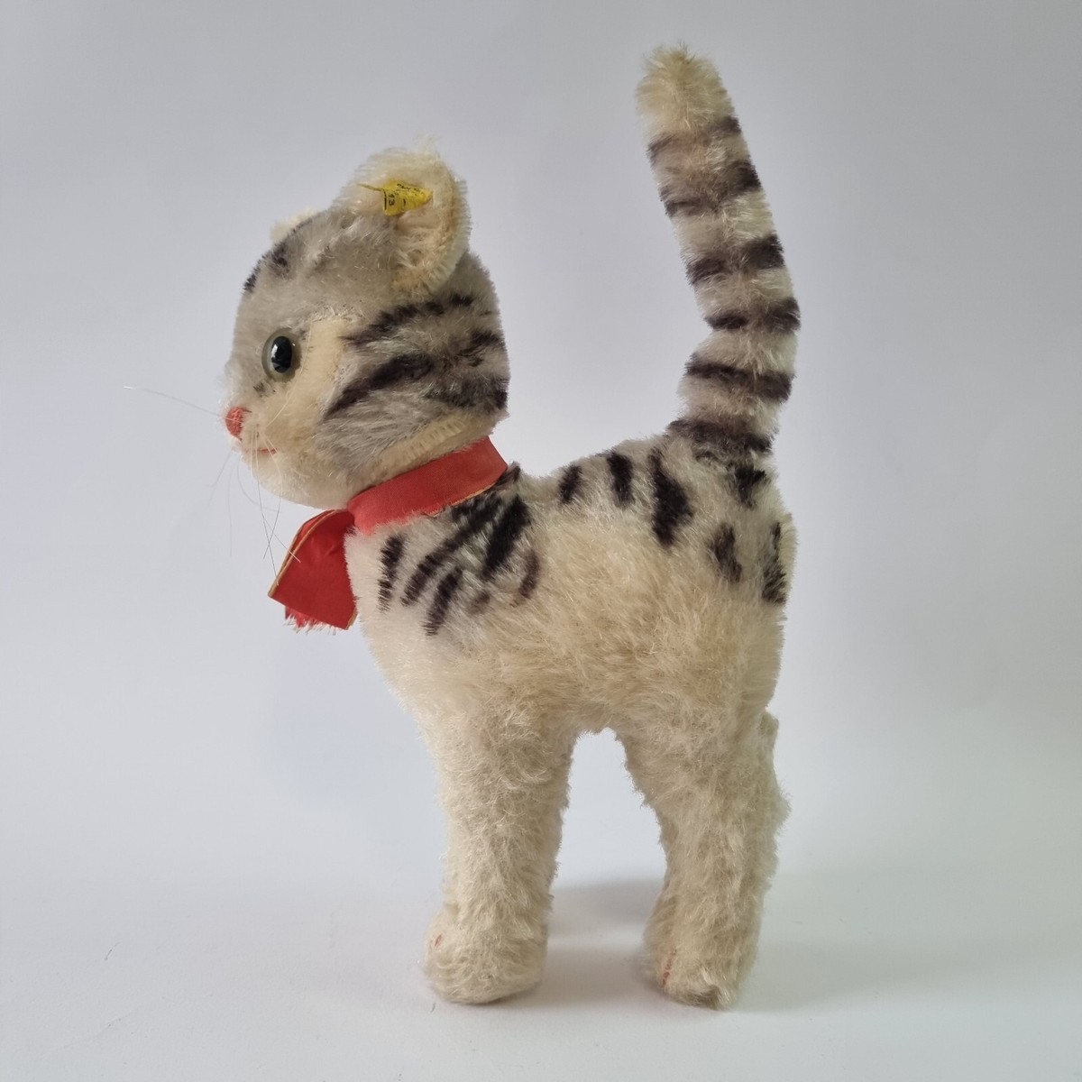 Rare Vintage STEIFF Lizzy Cat 22cm Larger Mohair Stuffed Toy