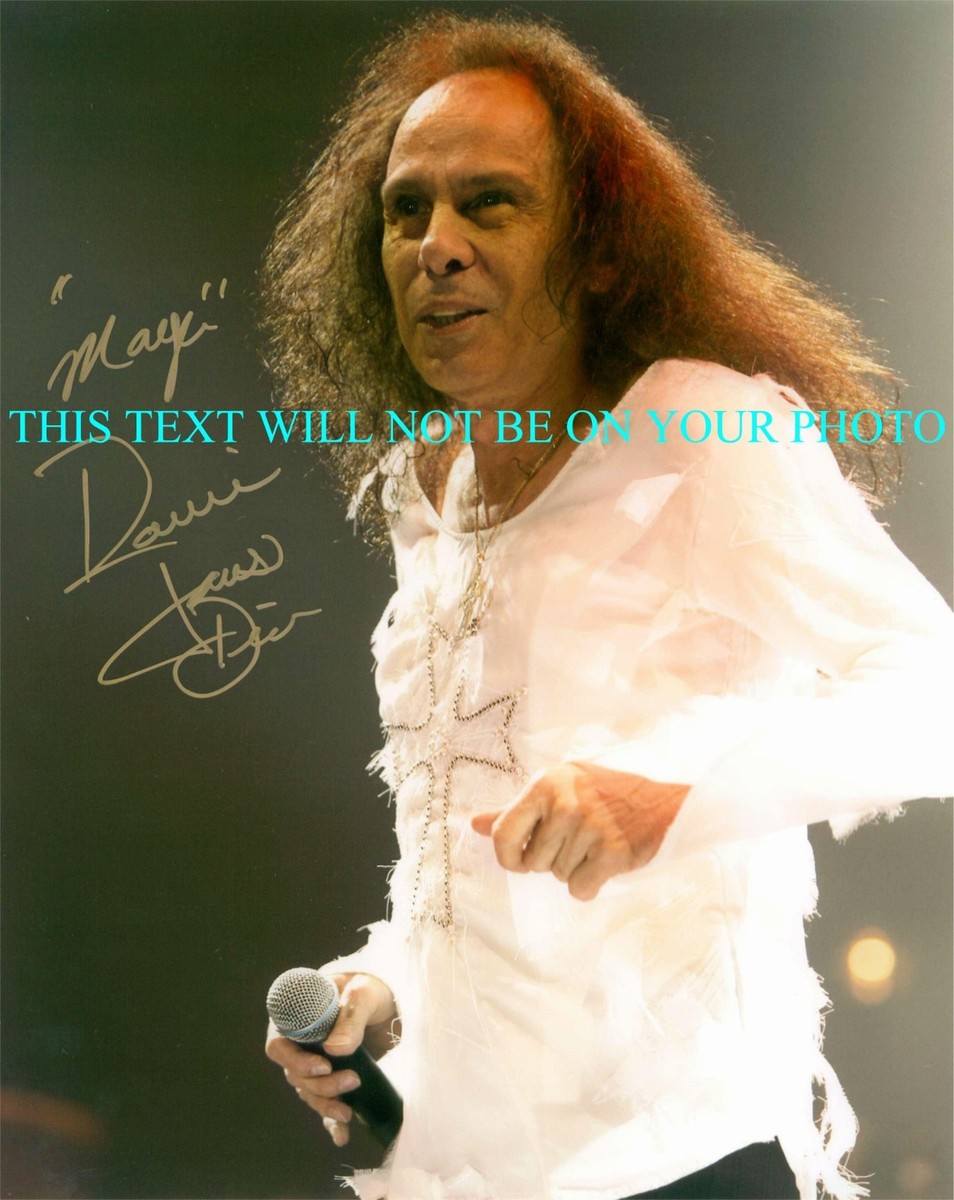RONNIE JAMES DIO SIGNED AUTOGRAPH 8x10 RP RP PHOTO HEAVEN BLACK