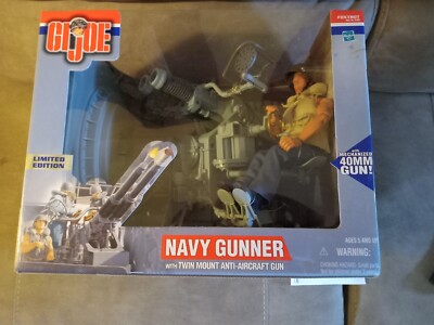 GI Joe Navy Gunner with Twin Mount Anti-Aircraft Gun Blonde