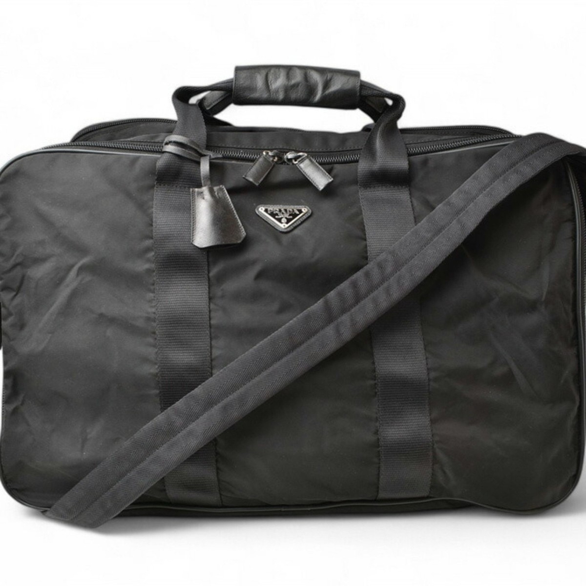 Prada Shoulder Bag Boston Men's 2way PRADA V58 VIAGGIO Nylon NERO