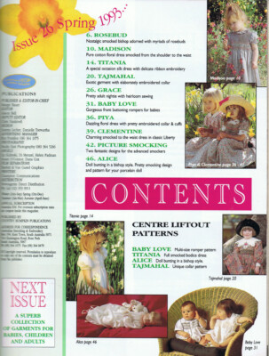 AUSTRALIAN SMOCKING & EMBROIDERY issue 26 pattern attached VGC