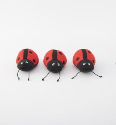 Dog Toy Interactive Puzzle Burrow Ladybugs in Leaf Squeaky