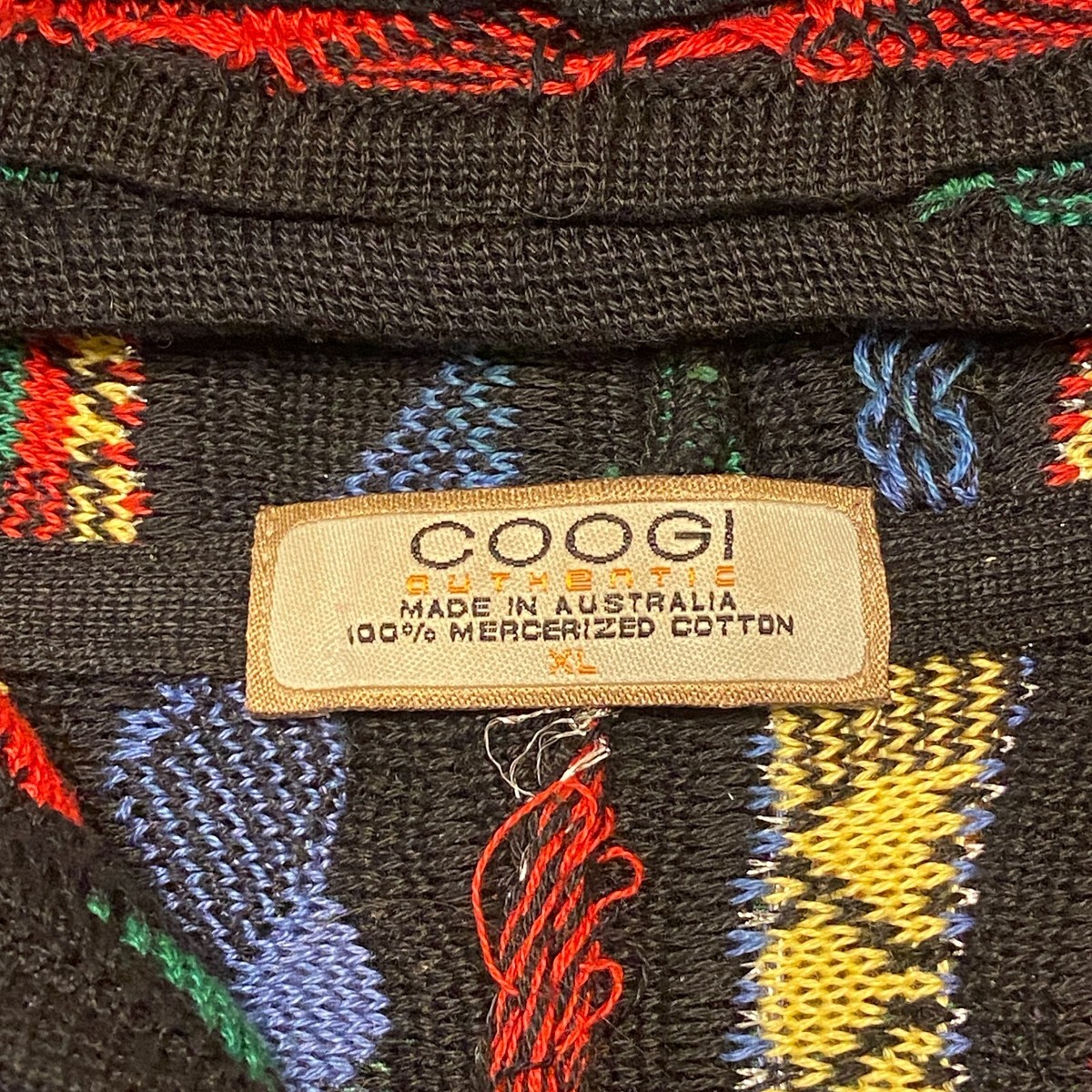 Coogi 3D Knit Sweater Hoodie Adult XL Extra Large Rasta Cotton