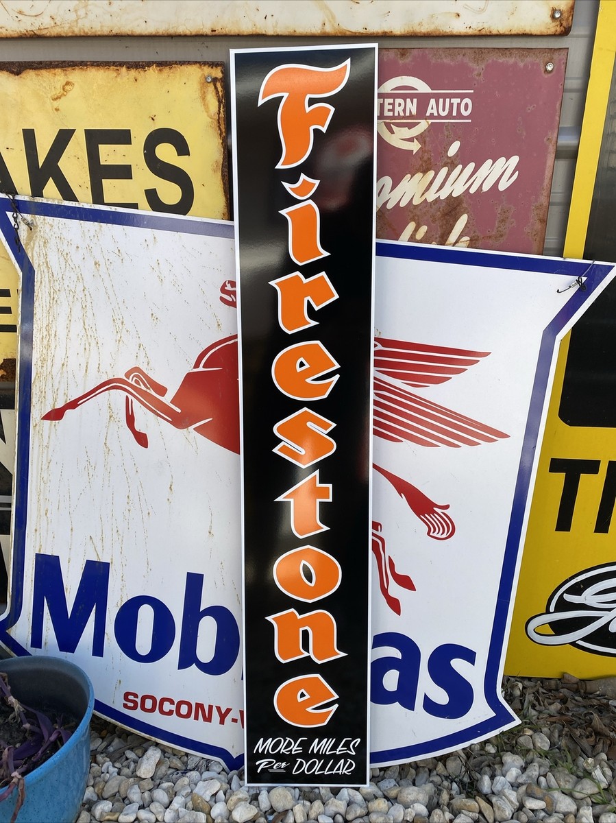 Exide ヴィンテージサイン firestone Mobil Antique Vintage Old Style