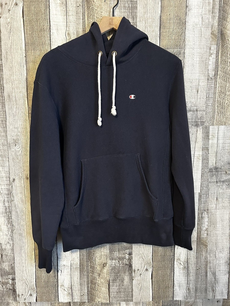Vintage 90s Champion Reverse Weave Hoodie Navy Blue Medium Men's