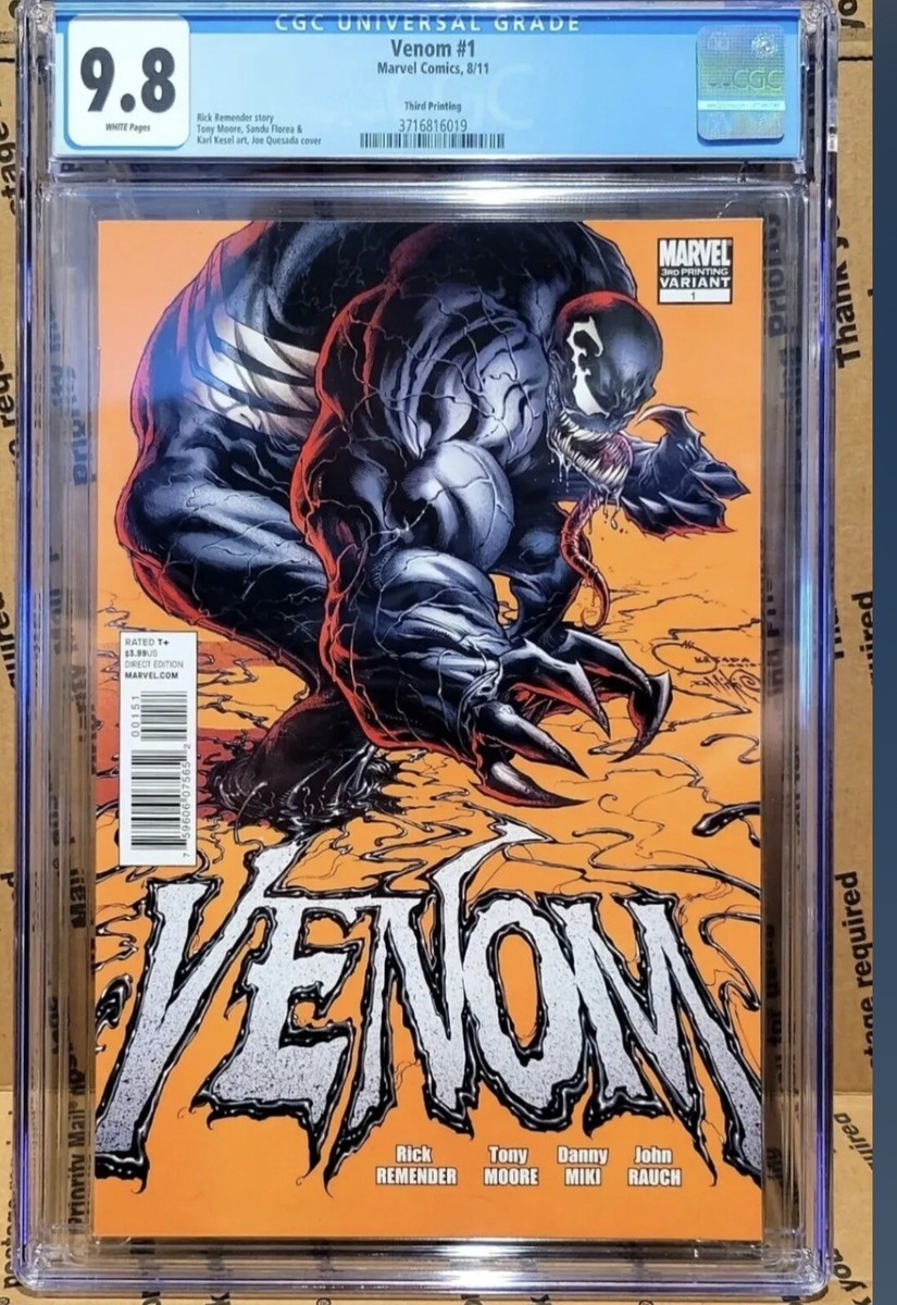Venom #1 - CGC 9.8 - Third Printing Orange Cover HTF RARE | eBay