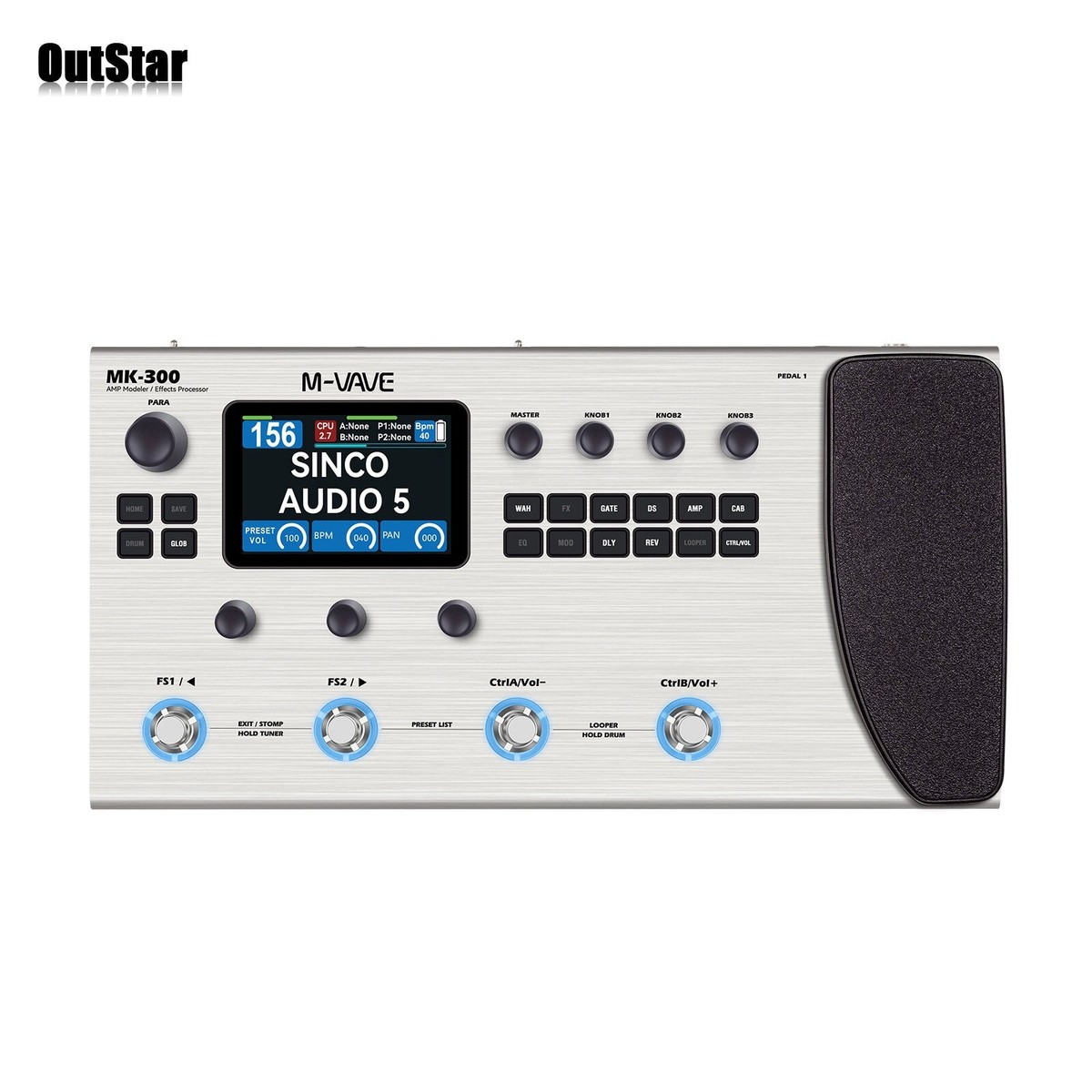 M-WAVE MK-300 Guitar Bass Effects Pedal Audio Processor 160+