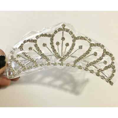 Clear Rhinestone SilverTone Metal Comb Hair Tiara DT0627 | eBay