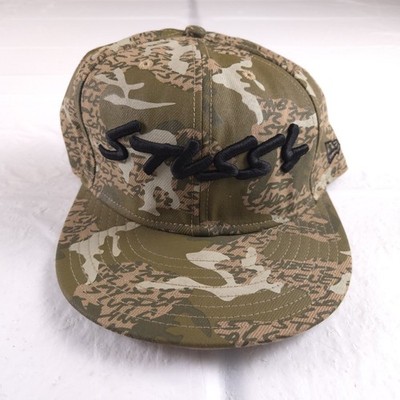 Vtg Stussy X Futura New Era Camouflage Fitted Hat Streetwear Rare