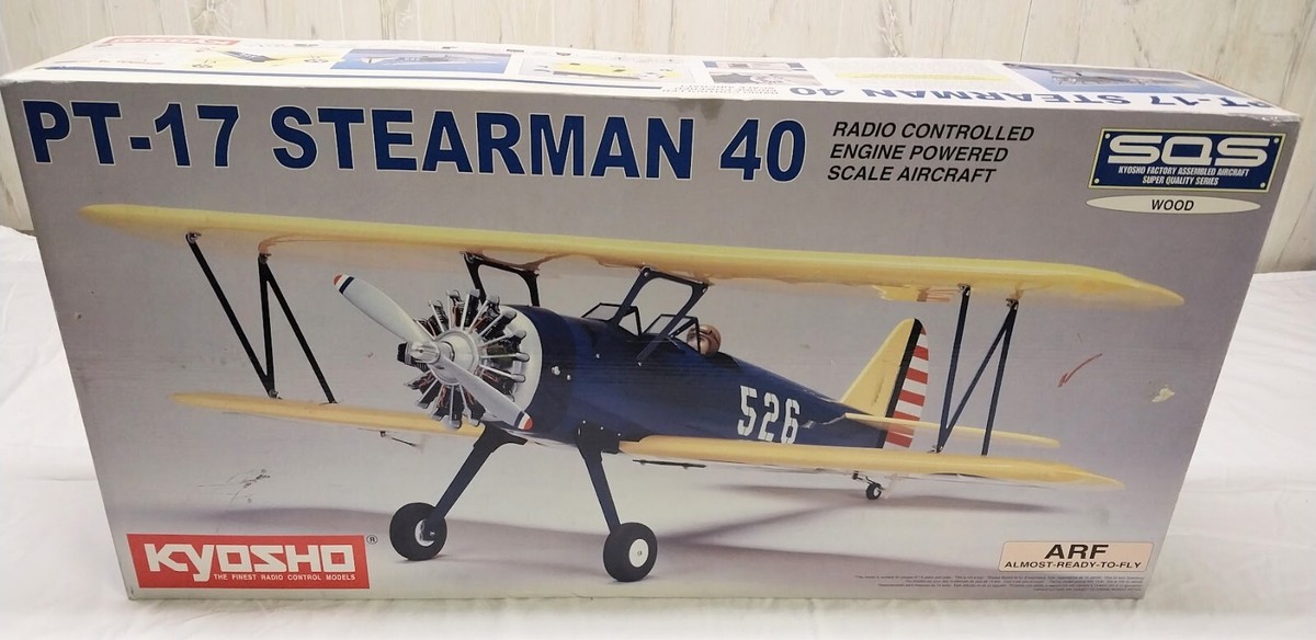 KYOSHO PT 17 STEARMAN 40 R/C AIRPLANE ARF BALSA 49.5 WS VINTAGE