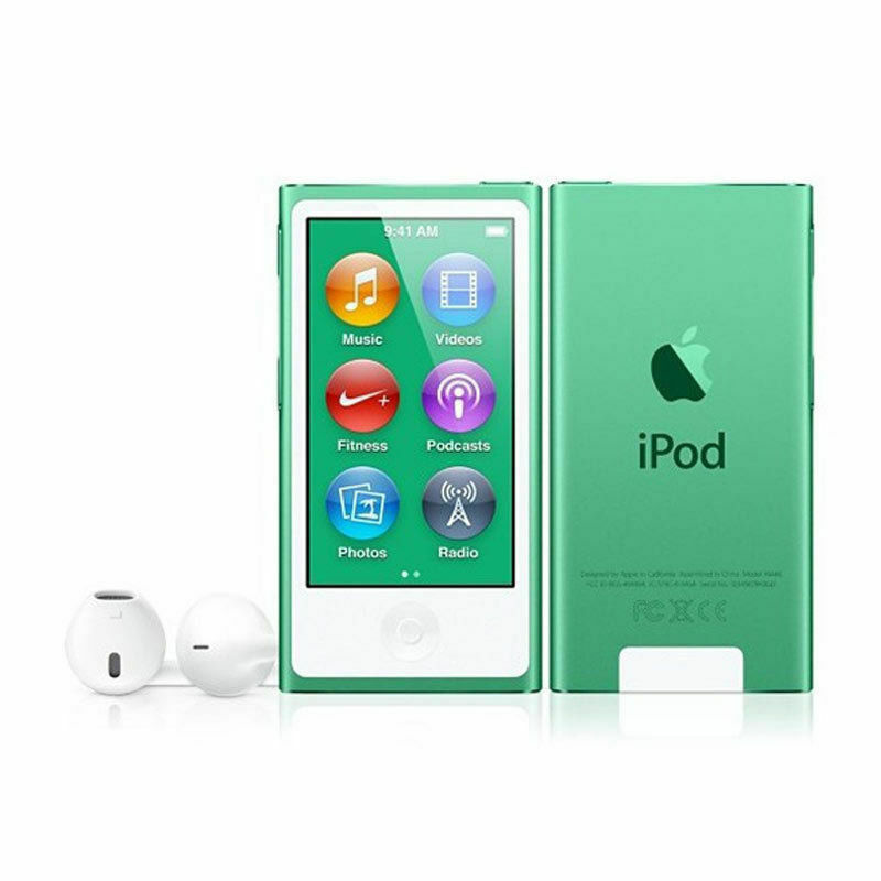 Brand New Apple iPod nano 7th Generation Green (16 GB) MP3 -1 Year