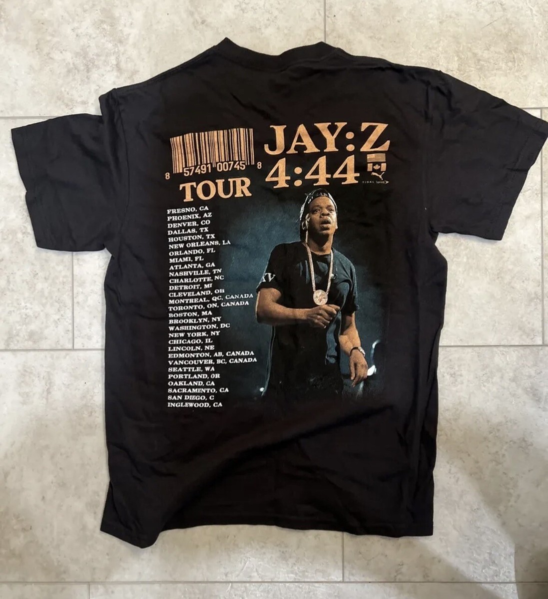 Jay-Z 4:44 Tour Tidal Black T Shirt Merch Size Small | eBay