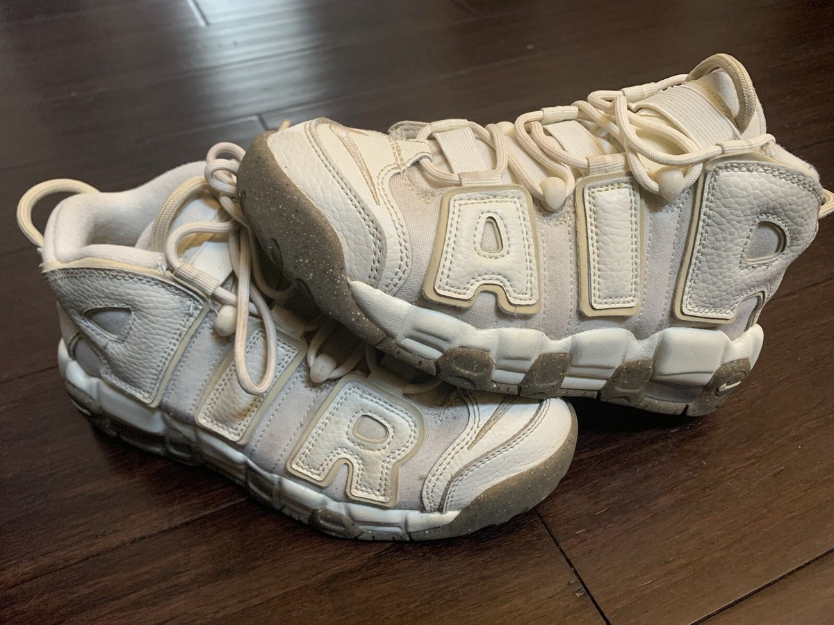 Nike Air More Uptempo GS Coconut Milk Team Gold Sneakers (5Y