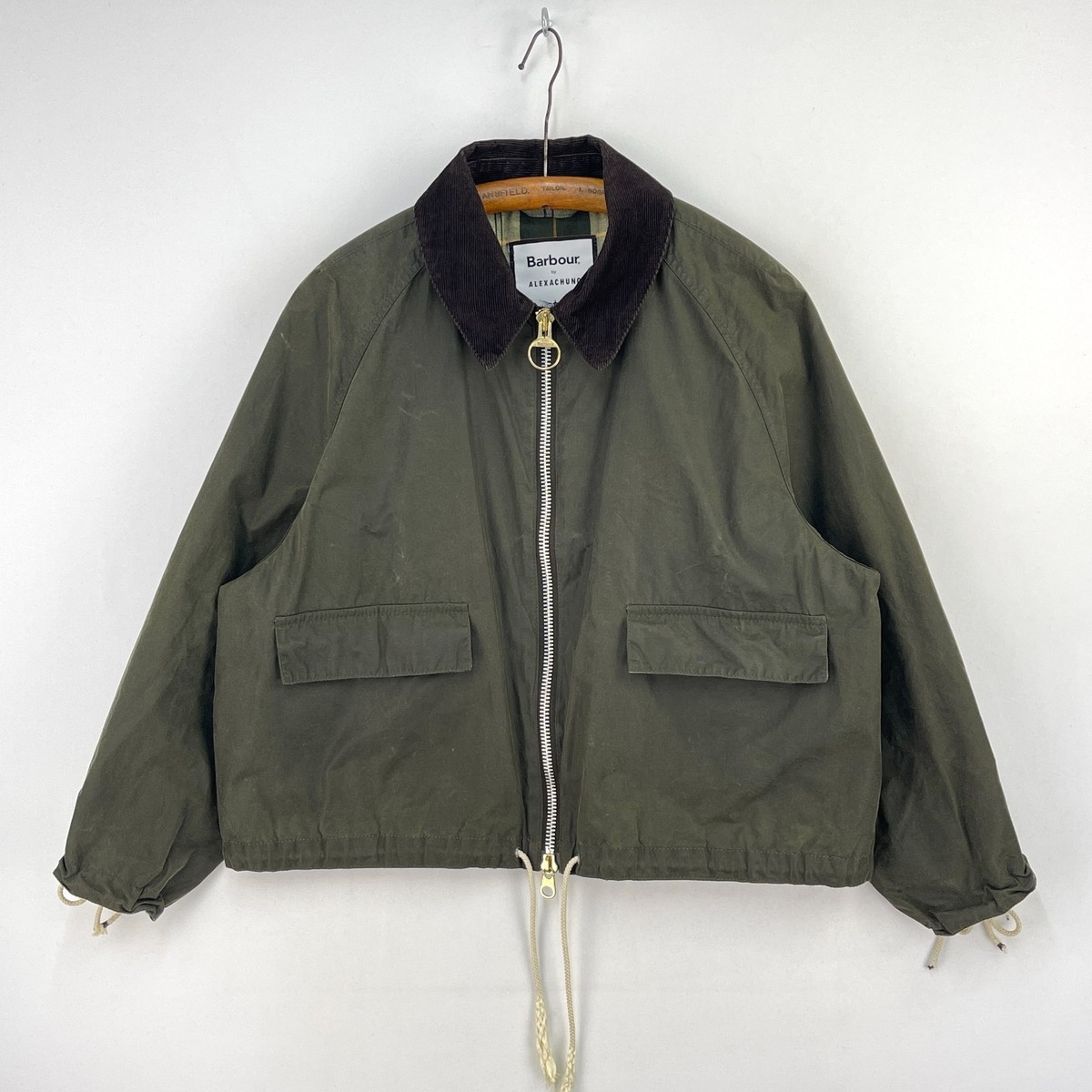 Barbour Alexa Chung Margot Wax Jacket Womens 18 Green Cropped