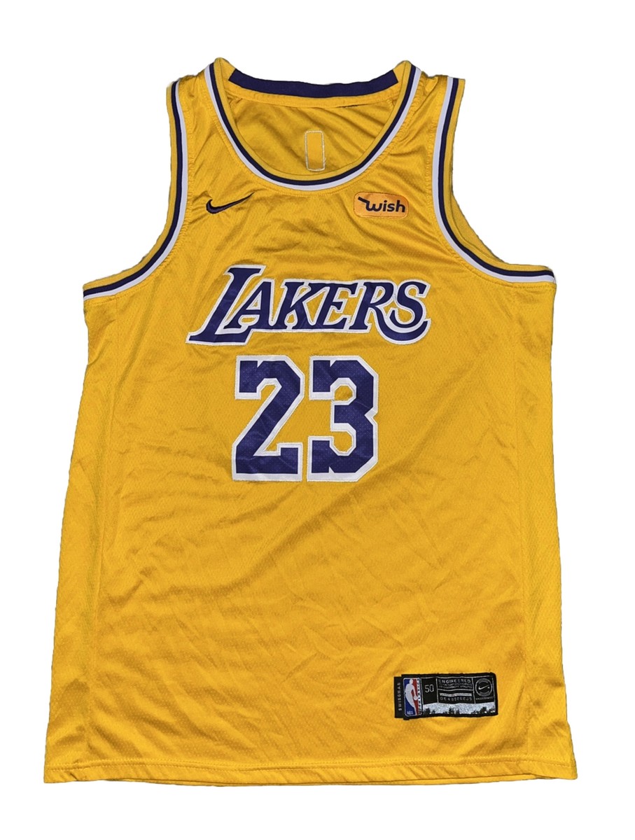 Nike Wish Los Angeles LA Lakers Lebron James 23 Yellow Jersey Size