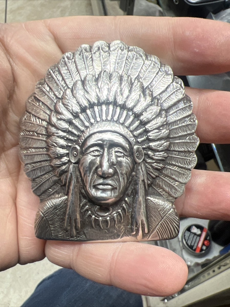 Rare Vintage Edward H. Bohlin Sterling Silver Indian Chief Trophy