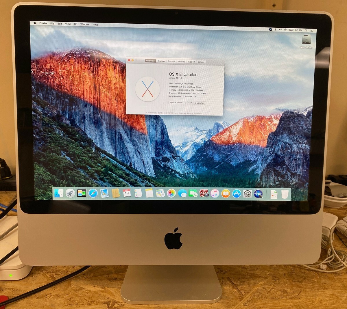 Apple iMac 20-inch November 2008 2.4GHz Intel Core 2 Duo (MB323LL