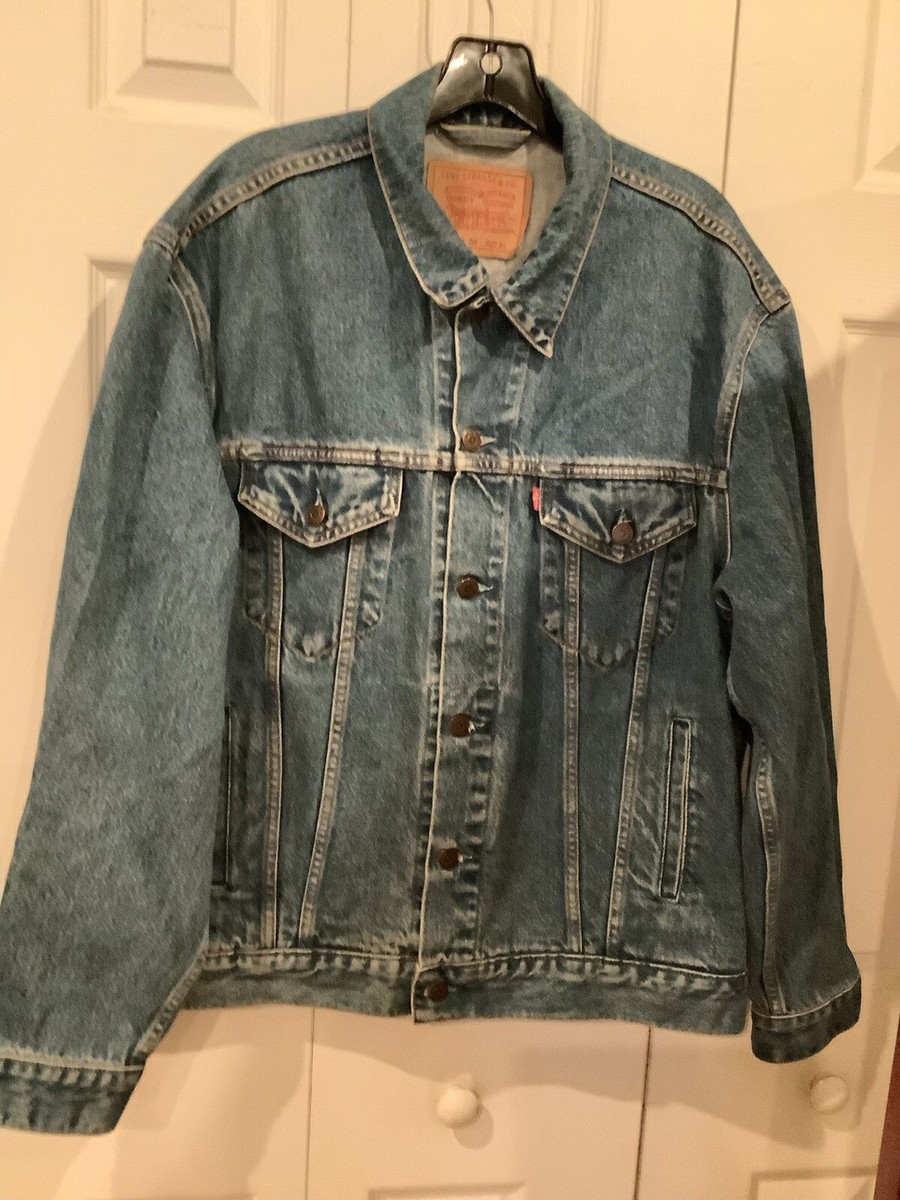 VTG Levis 70503 02 Denim Jacket Men XL Italy Made Blue Wash Type 3