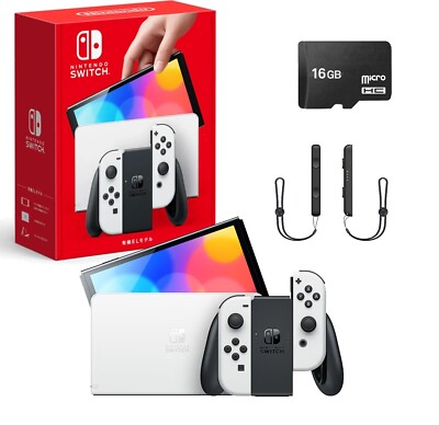 Nintendo Switch OLED White Console 64GB + FREE 16GB MicroSD FAST