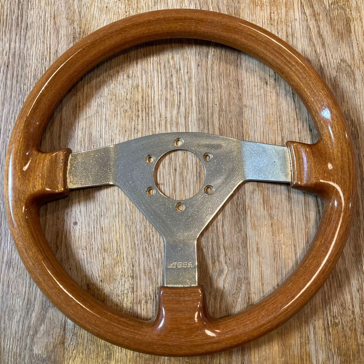 OBA Wood Steering Wheel Gold 35cm Italian-Made Vintage F/S | eBay