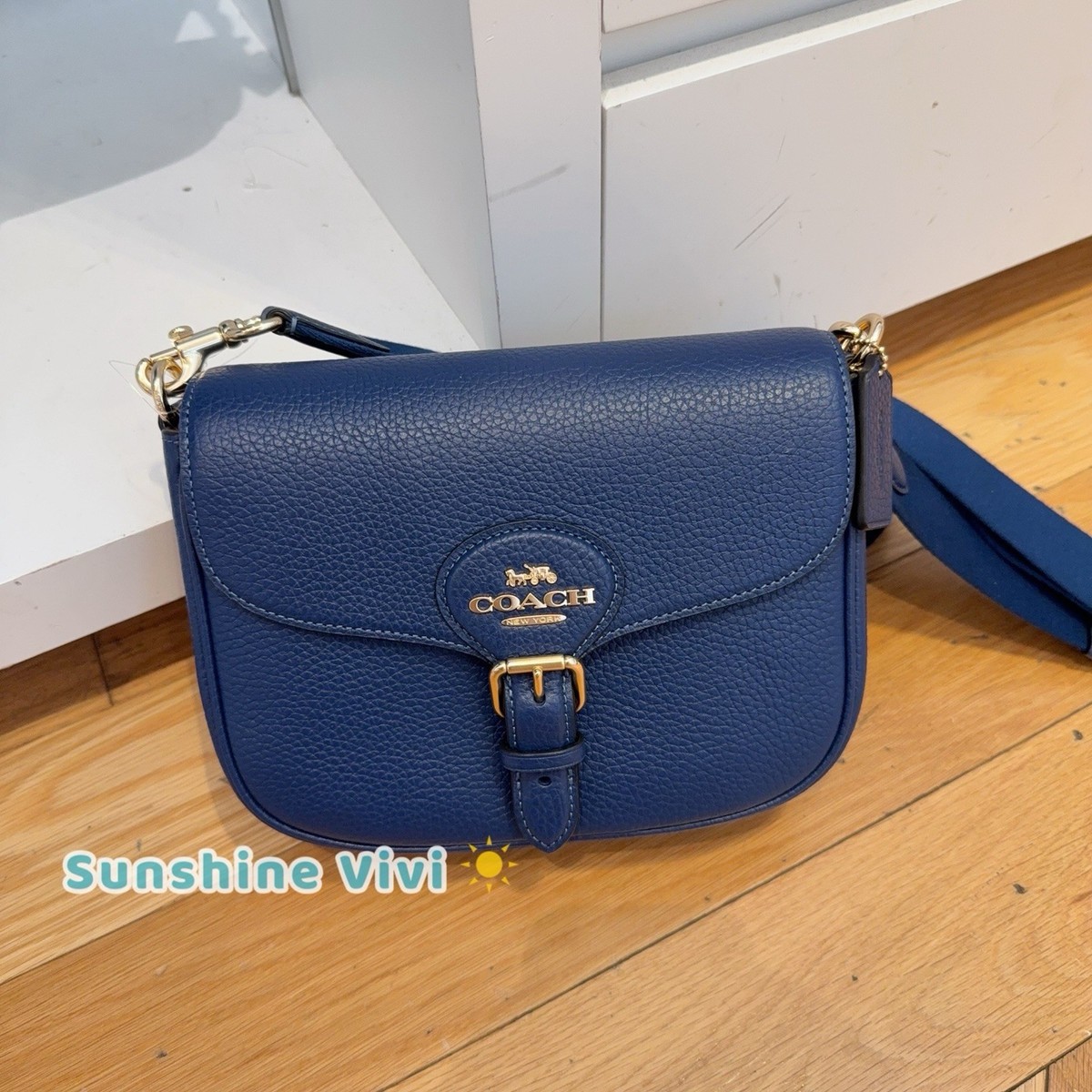 NWT COACH Amelia Saddle Bag Shoulder Bag Leather CP107 Gold/Deep