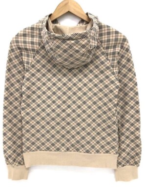 Burberry Blue Label Logo Embroidered Hoodie Zipper Nova Check